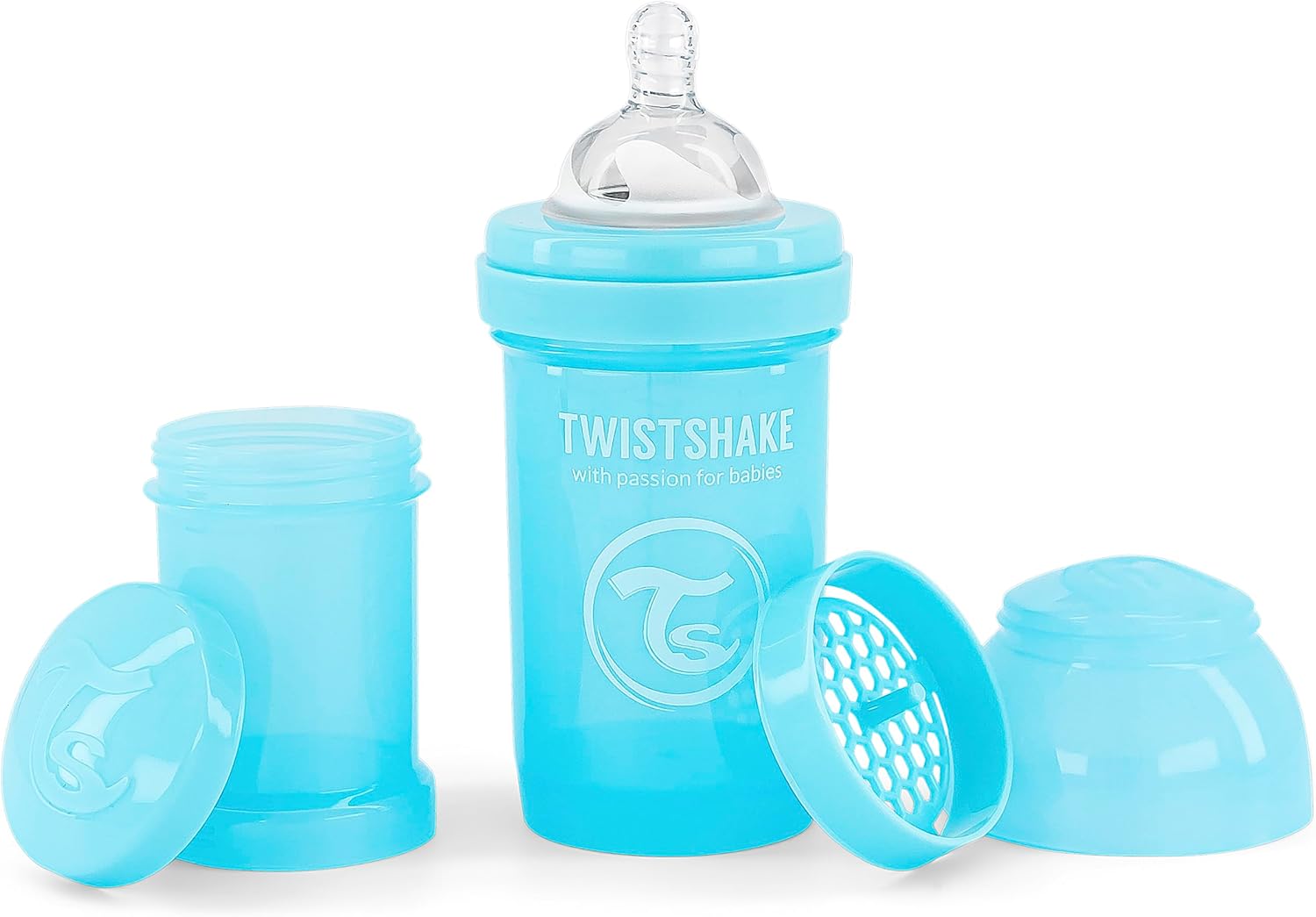 TwistShake Anti-Colic Baby Bottle 330mL BPA Free Pastel Blue Australia